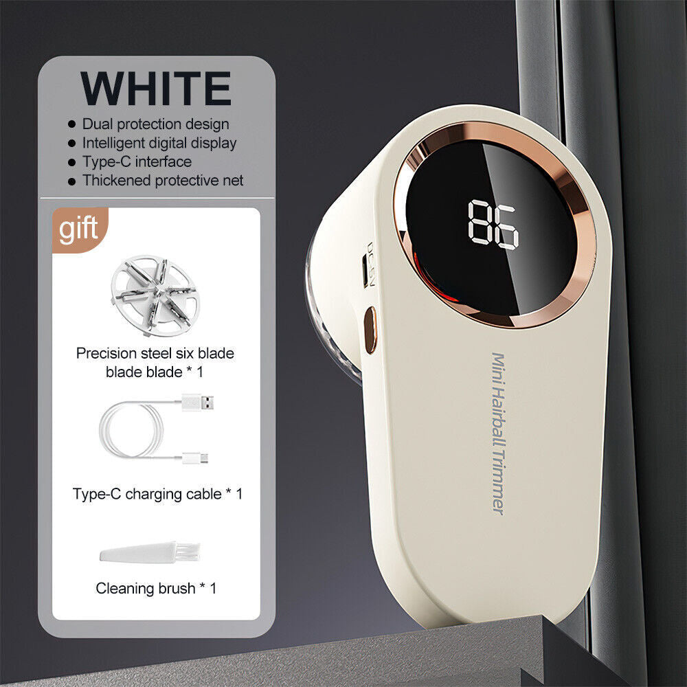 Quita Pelusas Eléctrico para Telas y Suéteres con Batería Recargable e Indicador de Pantalla