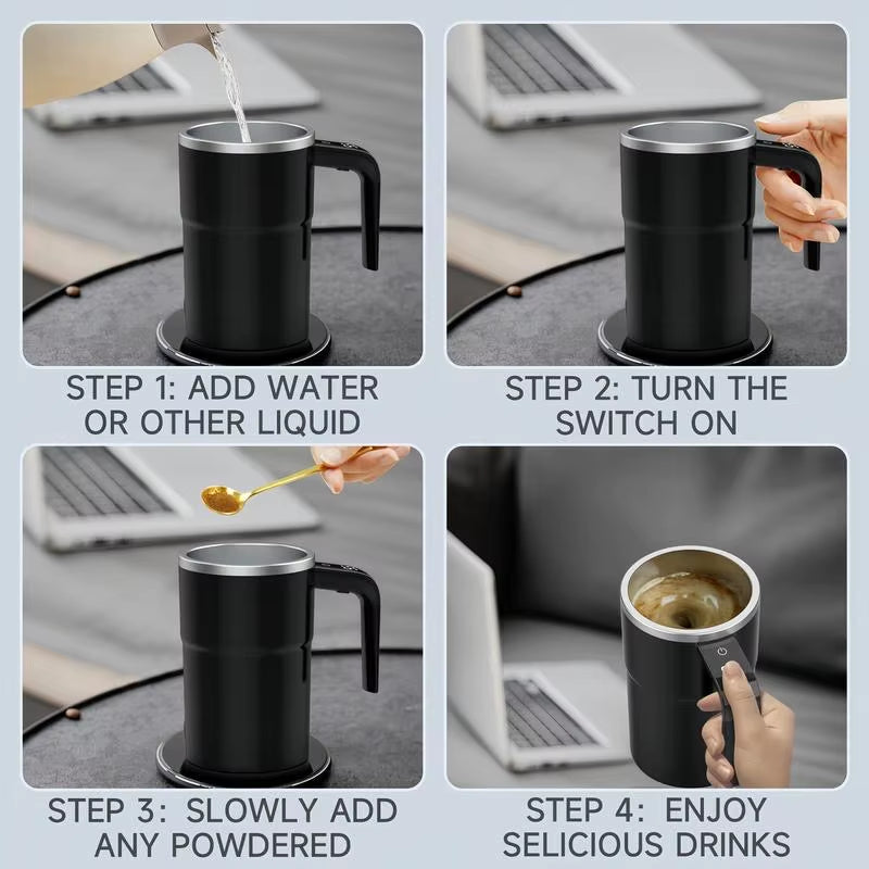 Nueva Taza Magnética Automática Recargable por USB para Café, con Mezclador Eléctrico, Impermeabilidad IP67, Segura para Alimentos, 380 ml, Ideal para Té.