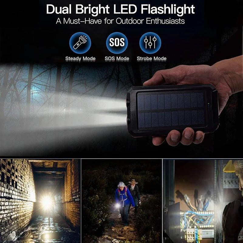 Outdoor Portable Solar-Powered Mobile Charger for Digital Devices - Durable and Long-Lasting Solution for Travel and Camping